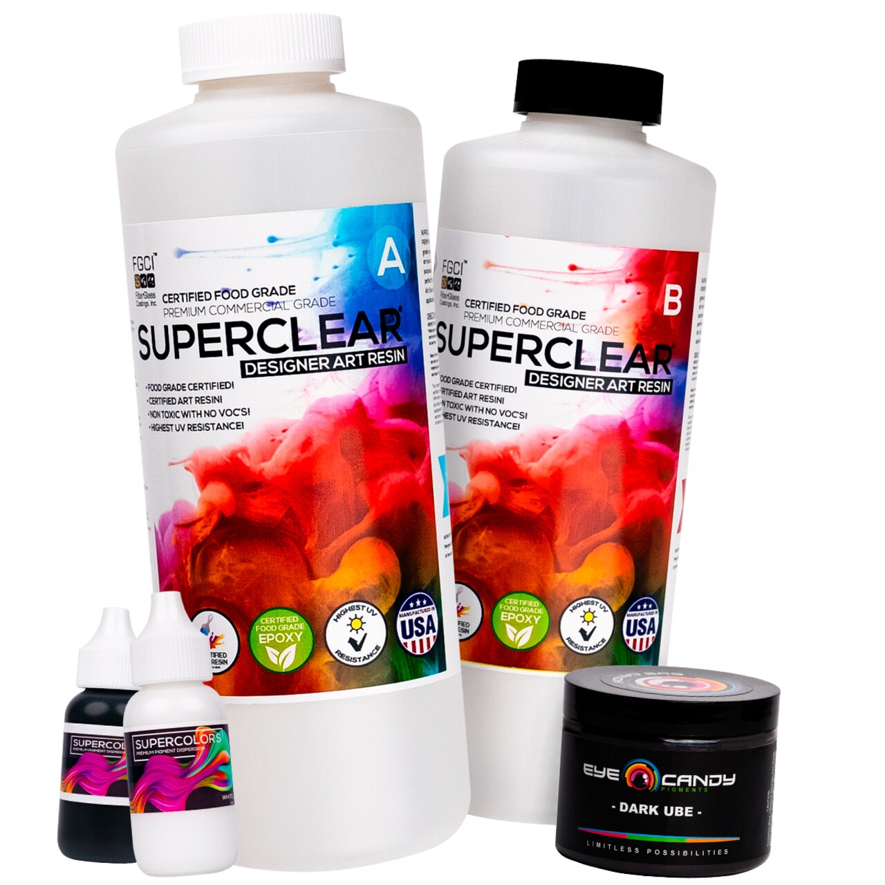 Super Clear Craft Art Resin Kit, Create Your Own DARK Ocean Resin Crafts! Includes Epoxy, Mica Colors & Supercolors Pigment Dispersion colors